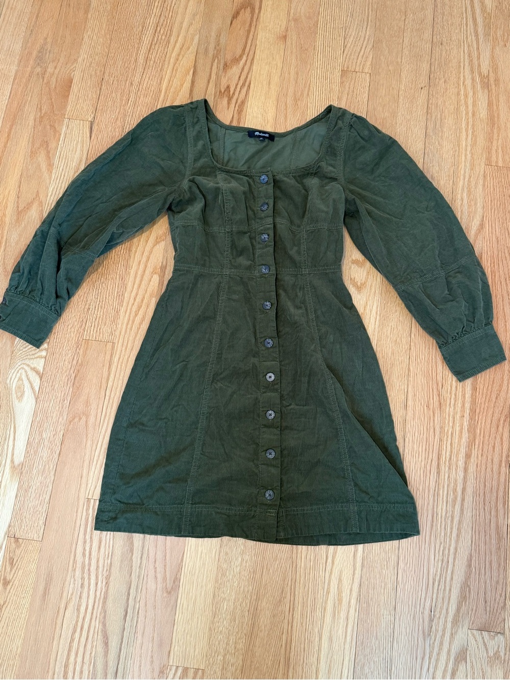 Madewell green corduroy dress